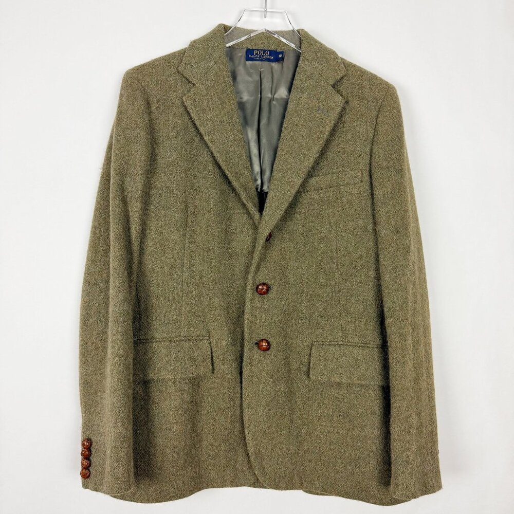 Polo Ralph Lauren Blazer Lambswool Alpaca Women's Size 12 Green Loden Equestrian